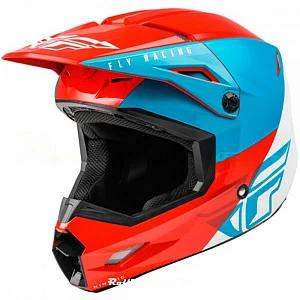 Шлем детский (кроссовый) FLY RACING KINETIC STRAIGHT EDGE (красн/бел/син, YM)