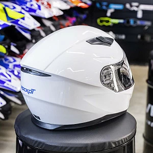 Шлем интеграл с очками ROCKOT RM-133 Solid White (бел глянц, XL)